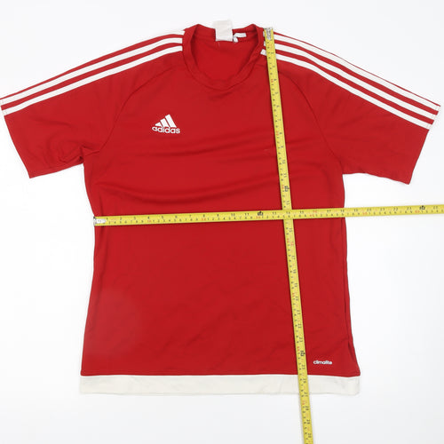 Adidas Men's Red Medium Climalite Short Sleeve Sports T-Shirt
