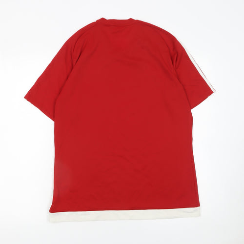 Adidas Men's Red Medium Climalite Short Sleeve Sports T-Shirt