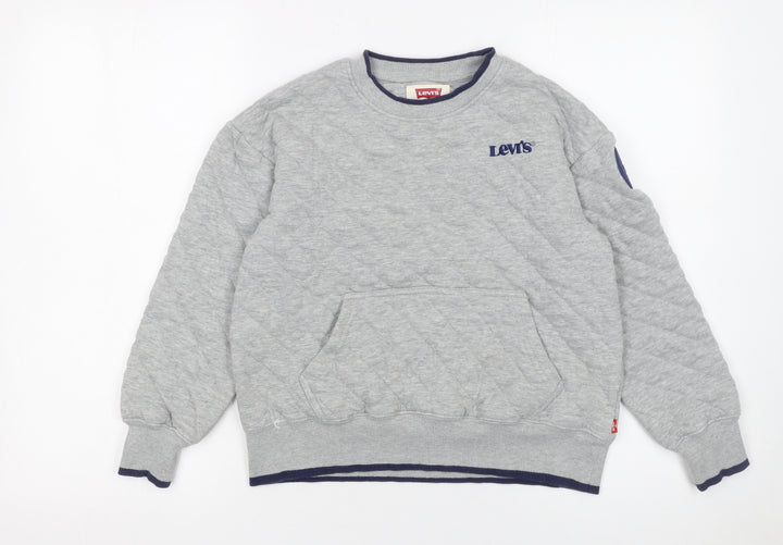 Levi's Boys Grey Quilted Pullover Sweatshirt 12 Years