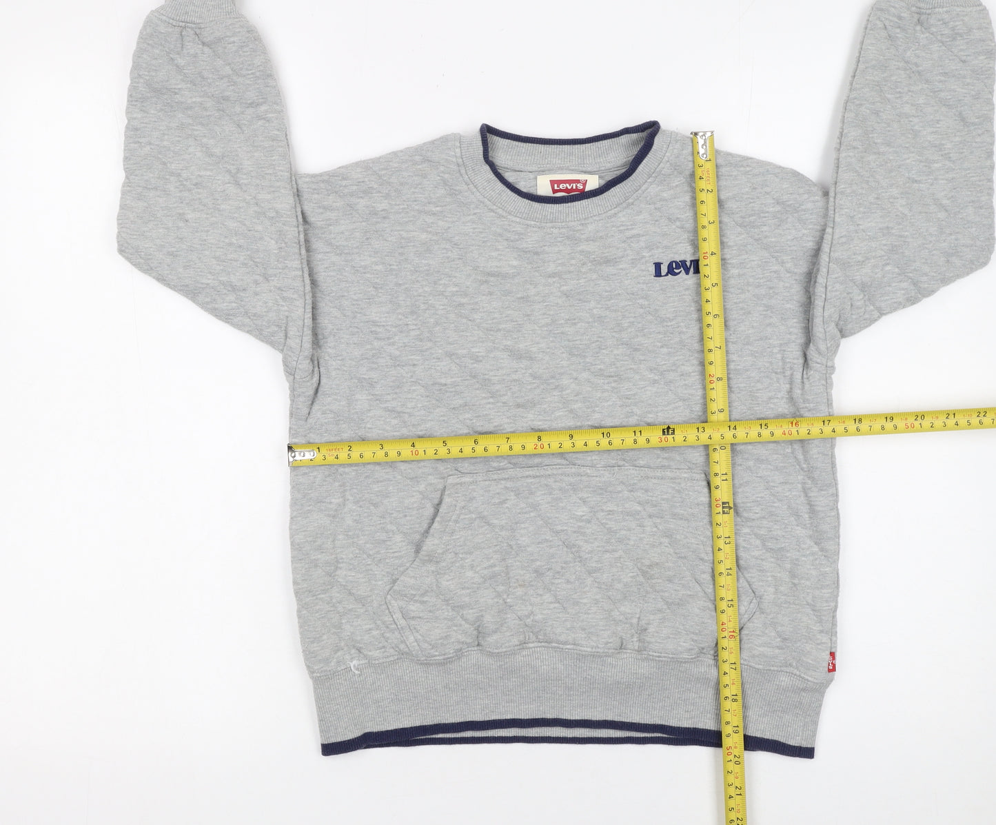 Levi's Boys Grey Quilted Pullover Sweatshirt 12 Years
