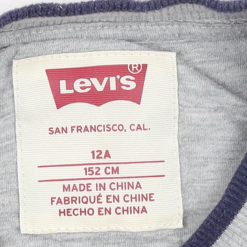 Levi's Boys Grey Quilted Pullover Sweatshirt 12 Years