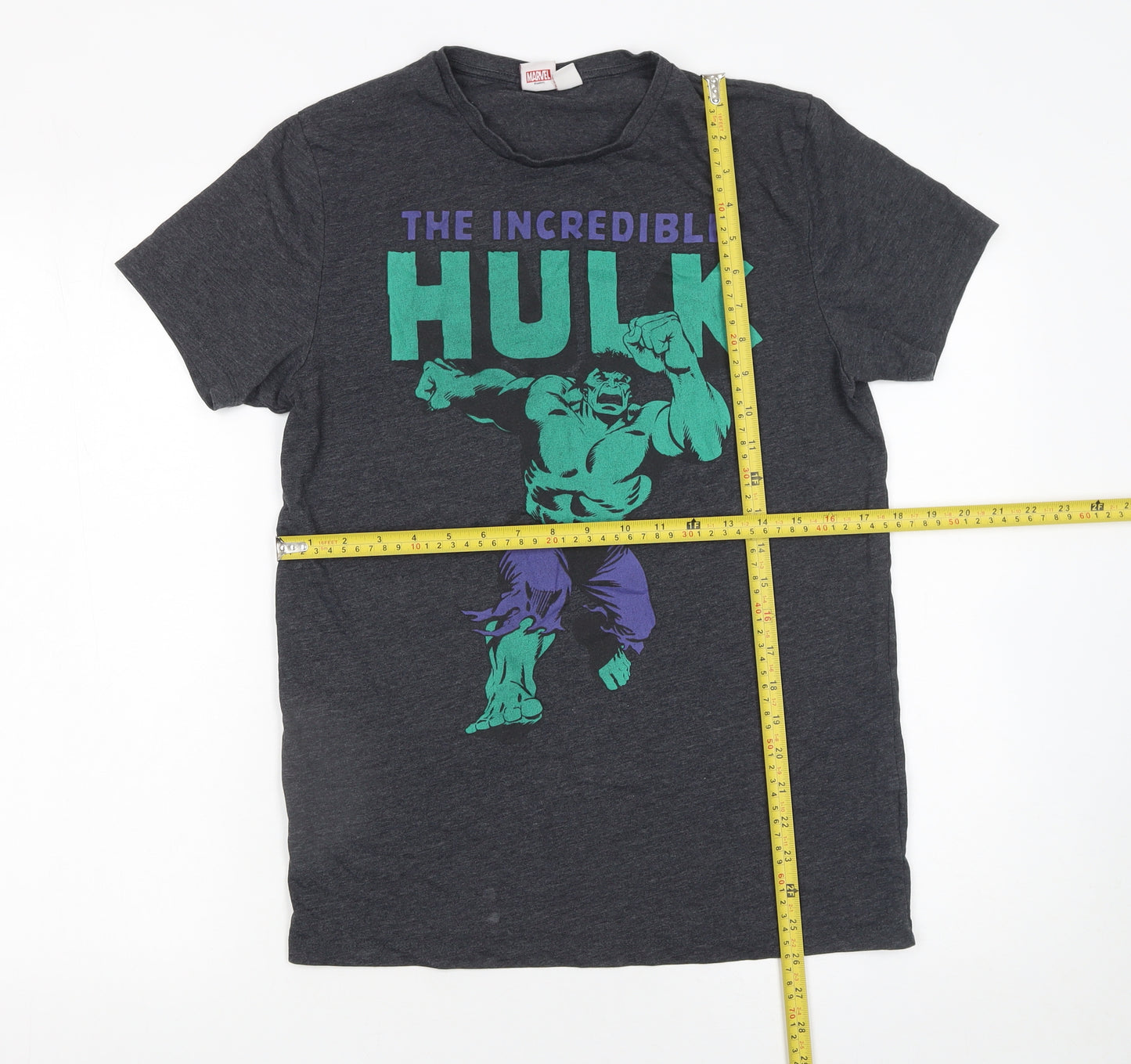 Marvel Men's Grey The Incredible Hulk Graphic T-Shirt Size M