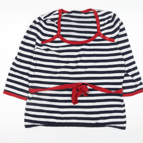 Wallis Women’s Multicoloured Stripe 3/4 Sleeve Pullover Jumper Size 16