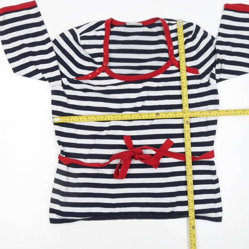 Wallis Women’s Multicoloured Stripe 3/4 Sleeve Pullover Jumper Size 16