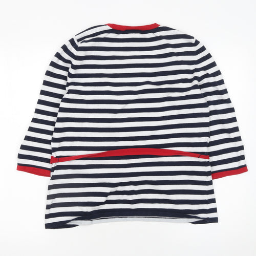 Wallis Women’s Multicoloured Stripe 3/4 Sleeve Pullover Jumper Size 16