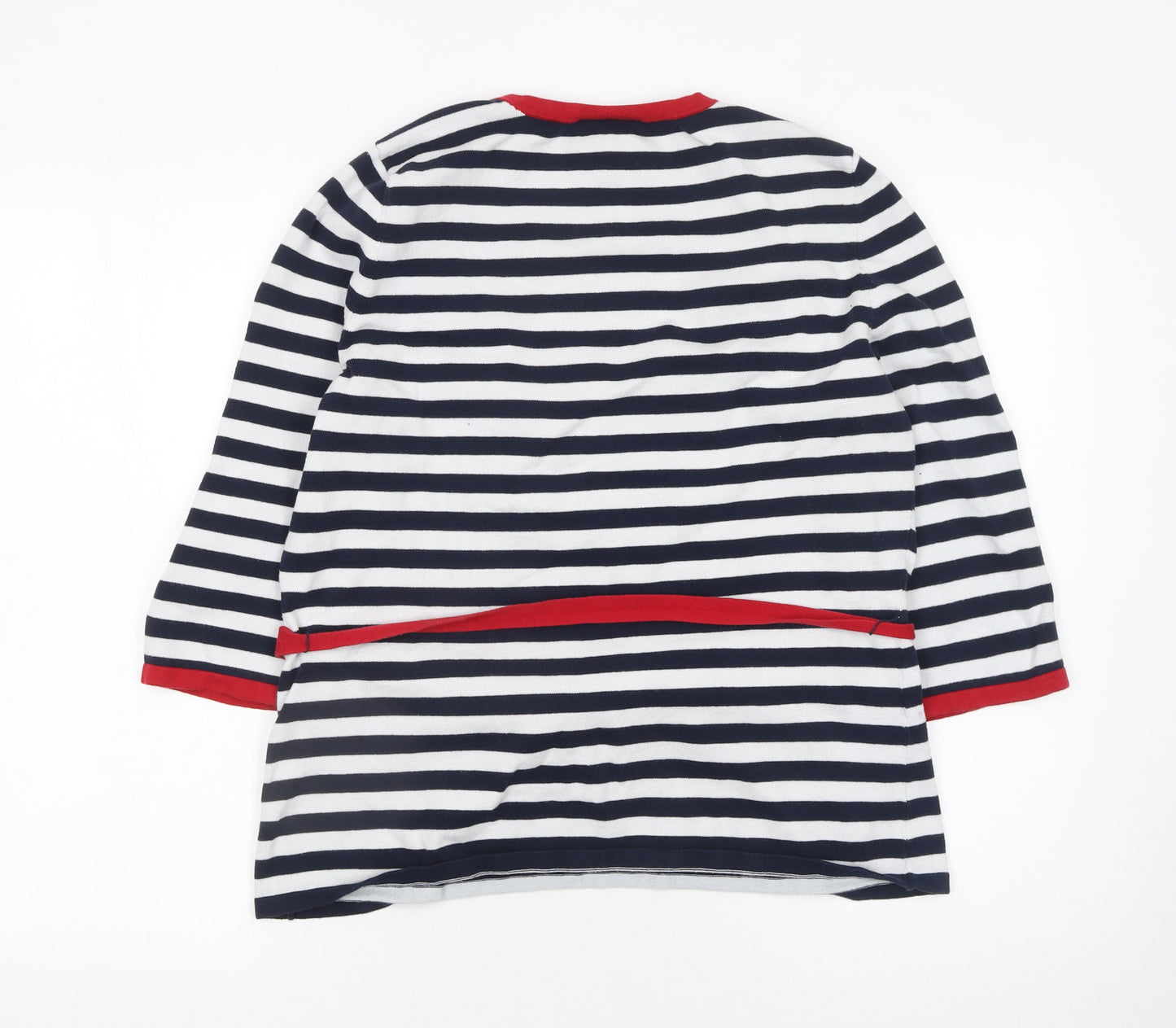 Wallis Women’s Multicoloured Stripe 3/4 Sleeve Pullover Jumper Size 16