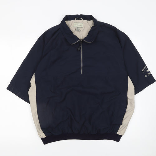 Cutter & Buck Men's Blue M 1/2 Zip Collared Golf Sweatshirt
