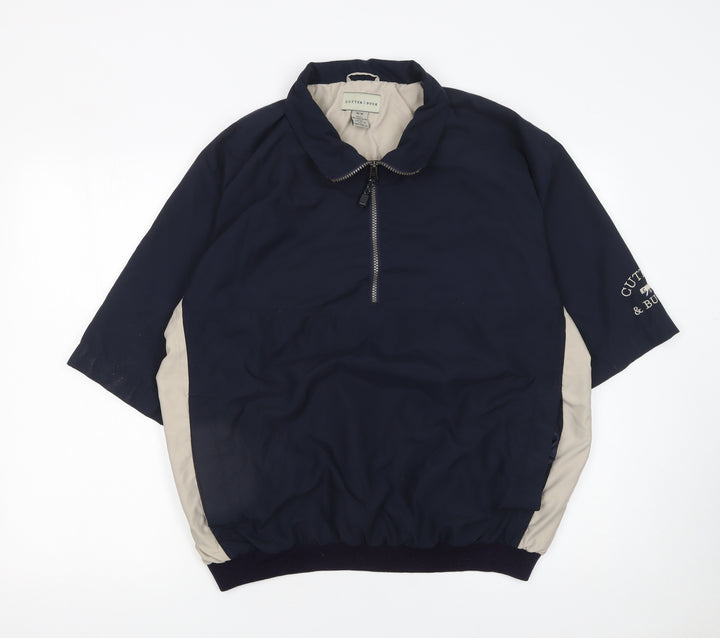 Cutter & Buck Men's Blue M 1/2 Zip Collared Golf Sweatshirt