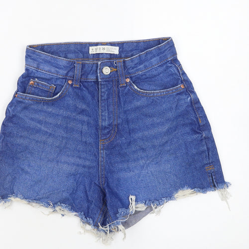 Denim Co Women's Blue High Rise Cut-Off Denim Shorts Size 4