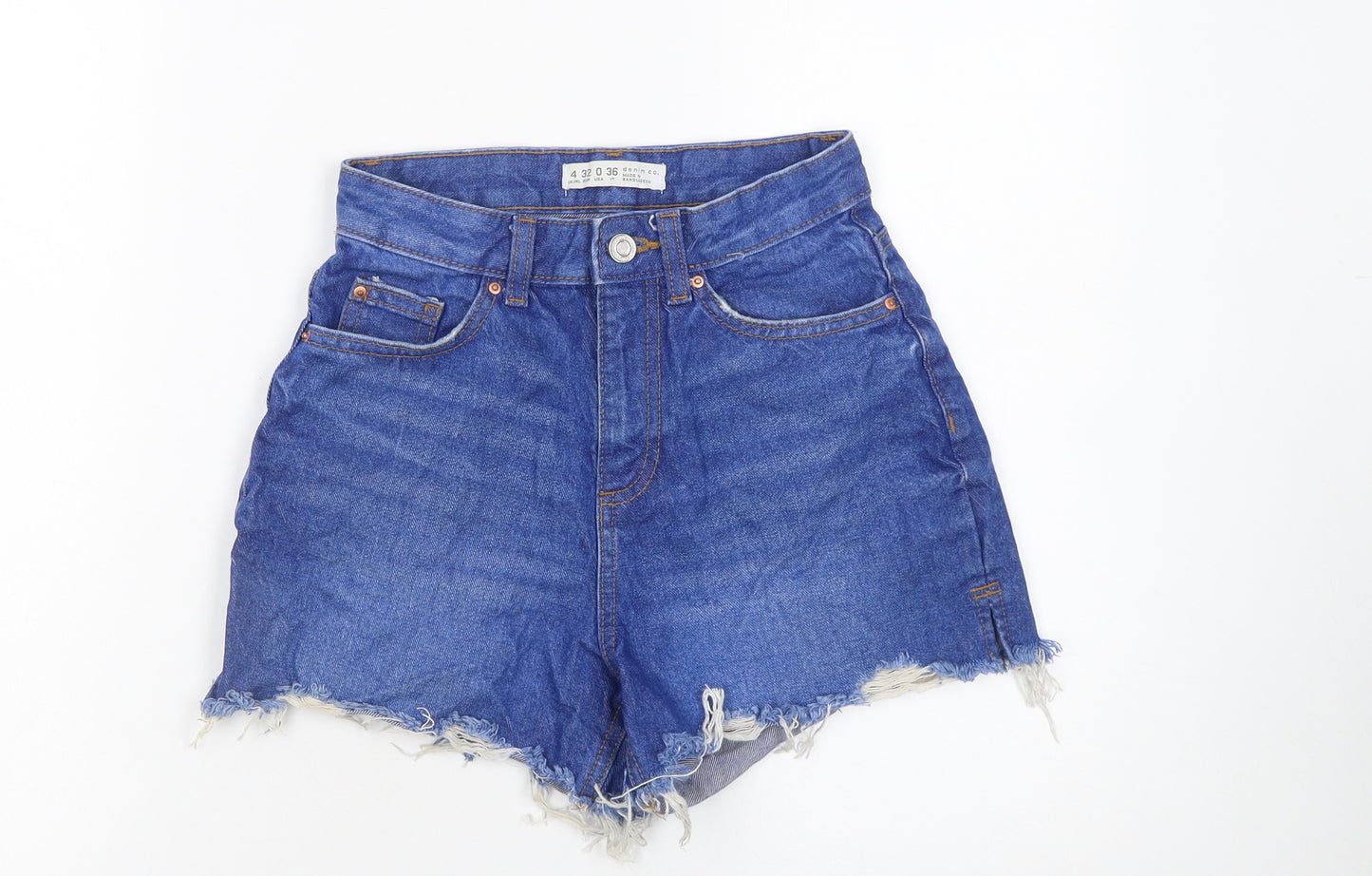 Denim Co Women's Blue High Rise Cut-Off Denim Shorts Size 4