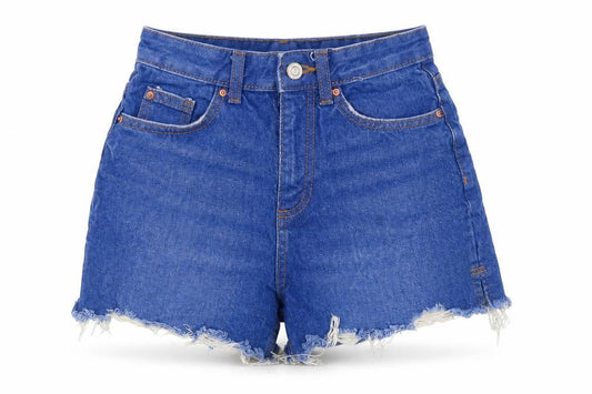 Denim Co Women's Blue High Rise Cut-Off Denim Shorts Size 4