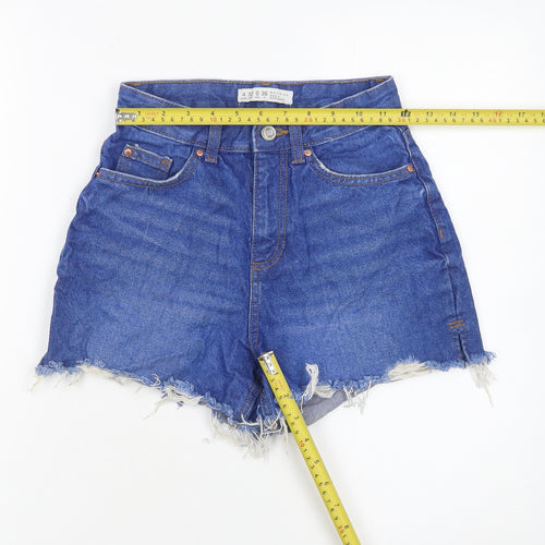 Denim Co Women's Blue High Rise Cut-Off Denim Shorts Size 4