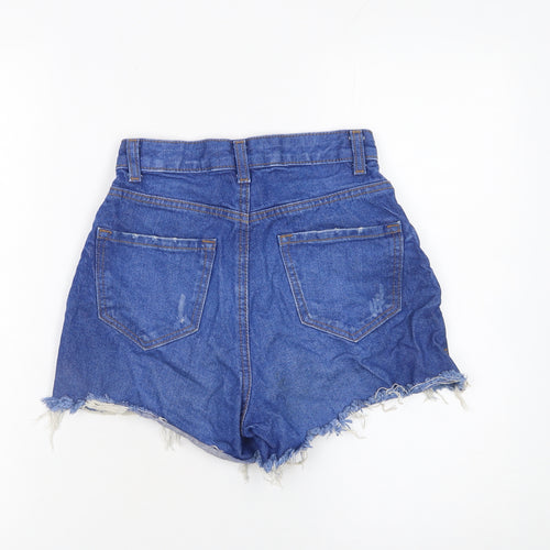 Denim Co Women's Blue High Rise Cut-Off Denim Shorts Size 4