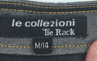 Tie Rack Women Grey Sleeveless V-Neck Blouse Size 14