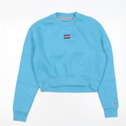Tommy Jeans Women's Blue Cotton Crew Neck Pullover Sweatshirt XS