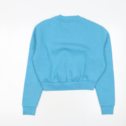 Tommy Jeans Women's Blue Cotton Crew Neck Pullover Sweatshirt XS