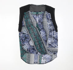 Warehouse Women’s Multicoloured Sleeveless Blouse Size M Lightweight Chiffon Top