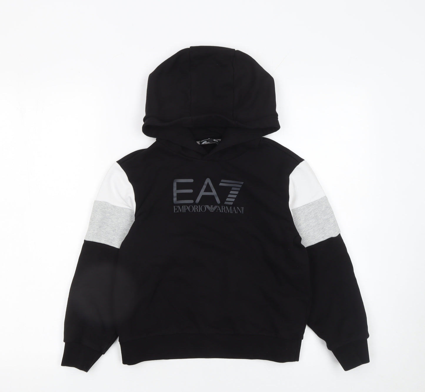 Emporio Armani Boys Black Colourblock Pullover Hoodie 10 Years