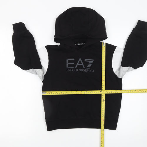 Emporio Armani Boys Black Colourblock Pullover Hoodie 10 Years