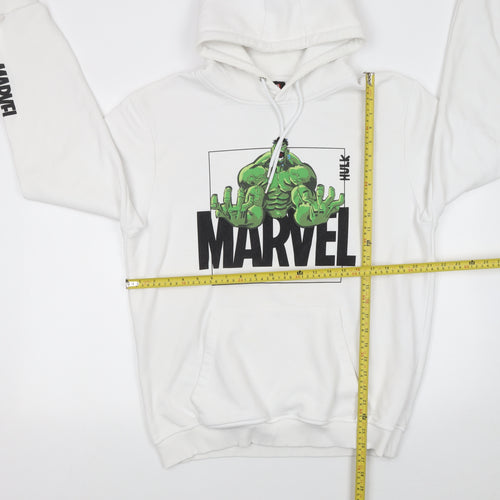 Marvel Men’s White Hulk Graphic Pullover Hoodie XL