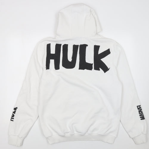 Marvel Men’s White Hulk Graphic Pullover Hoodie XL