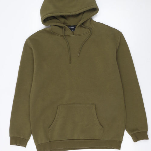 Firetrap Women Olive Green Pullover Hoodie Size 14 Cotton Blend Casual