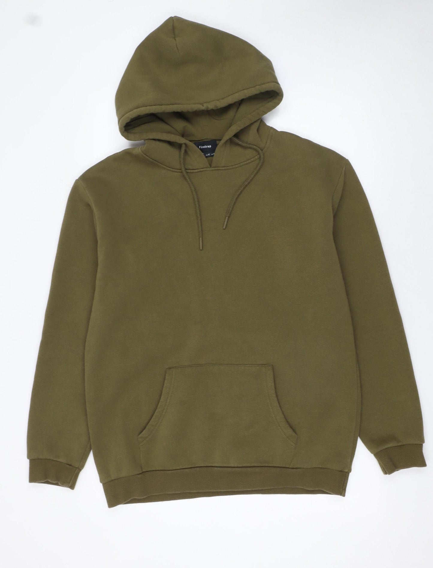 Firetrap Women Olive Green Pullover Hoodie Size 14 Cotton Blend Casual