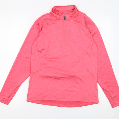 O'Neills Girls Pink 13 Years 1/4 Zip Long Sleeve Sports Sweatshirt