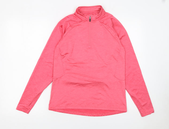 O'Neills Girls Pink 13 Years 1/4 Zip Long Sleeve Sports Sweatshirt