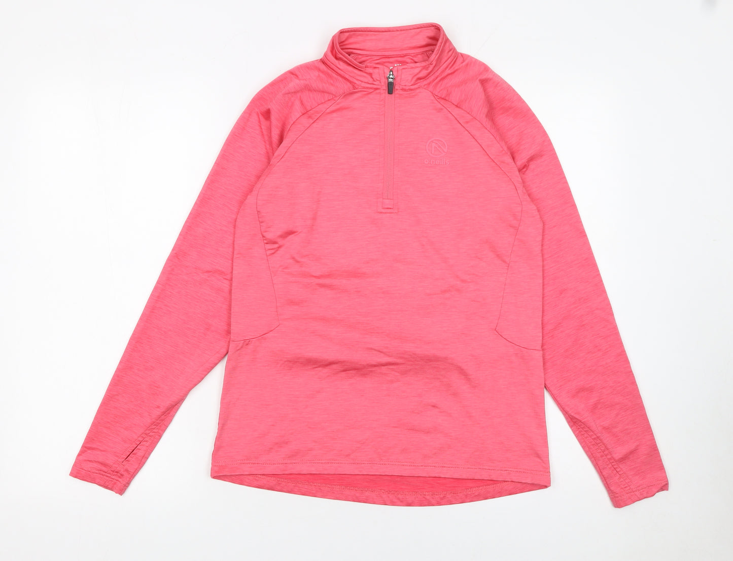 O'Neills Girls Pink 13 Years 1/4 Zip Long Sleeve Sports Sweatshirt