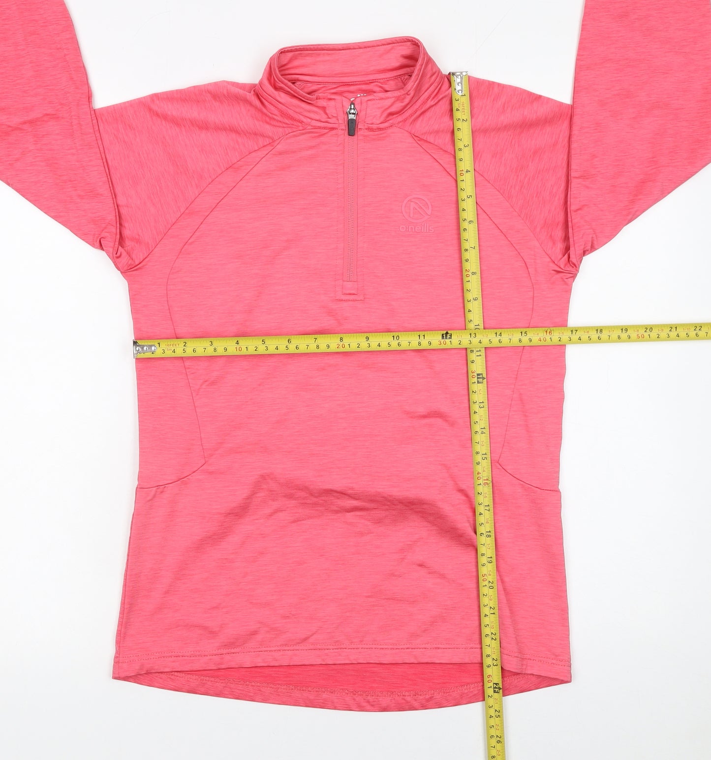 O'Neills Girls Pink 13 Years 1/4 Zip Long Sleeve Sports Sweatshirt