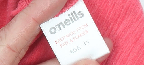 O'Neills Girls Pink 13 Years 1/4 Zip Long Sleeve Sports Sweatshirt