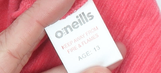 O'Neills Girls Pink 13 Years 1/4 Zip Long Sleeve Sports Sweatshirt