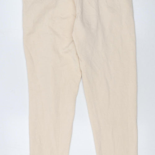 Bekkin Women Beige Jogger Trousers M Cotton Blend Fleece