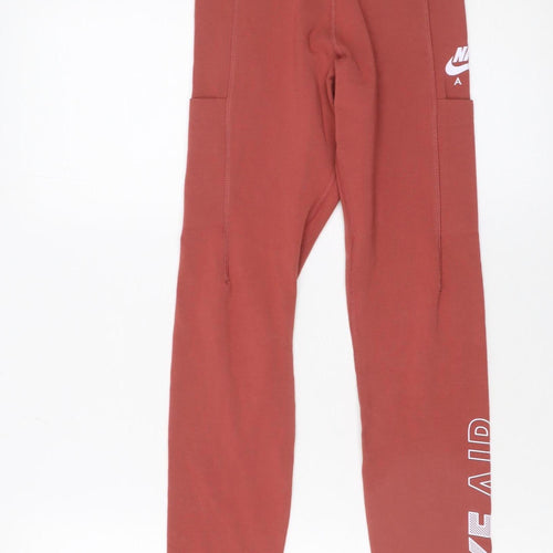 Nike Womens Brown XS High Waist Cotton Blend Leggings
