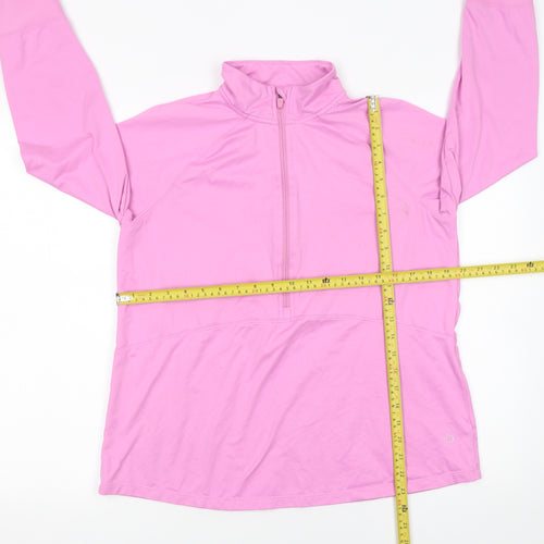 Dunnes Stores Womens Pink 1/2 Zip Long Sleeve Pullover Sweatshirt Size 12