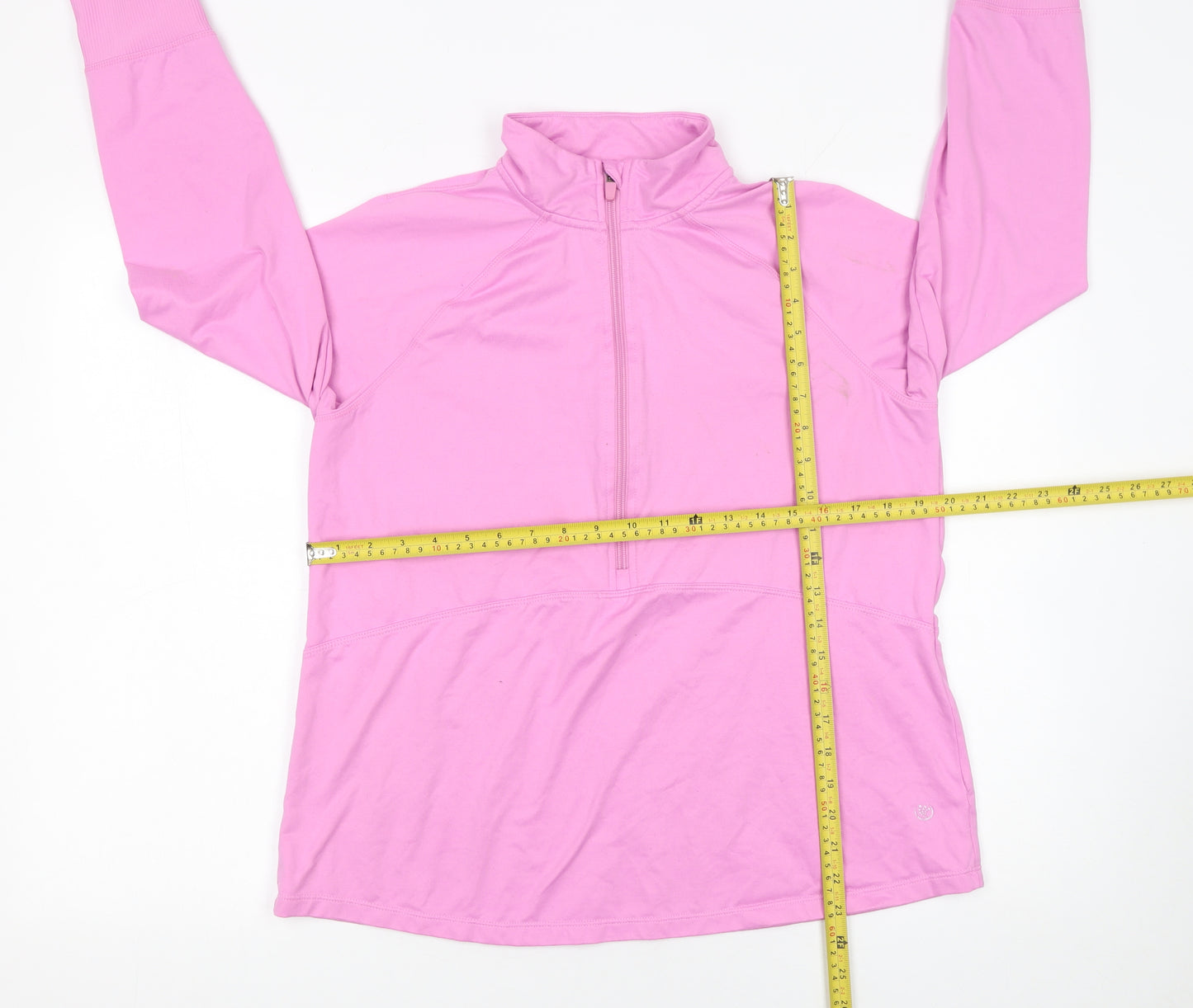 Dunnes Stores Womens Pink 1/2 Zip Long Sleeve Pullover Sweatshirt Size 12