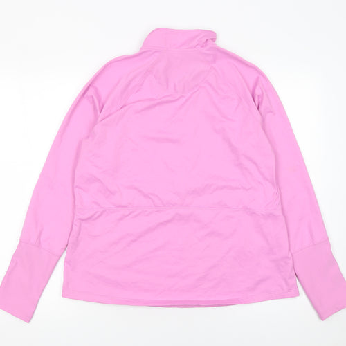 Dunnes Stores Womens Pink 1/2 Zip Long Sleeve Pullover Sweatshirt Size 12