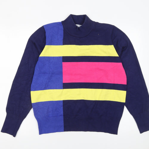 Kelly & Grace Women's Multicoloured Geometric Mock Neck Jumper Size L