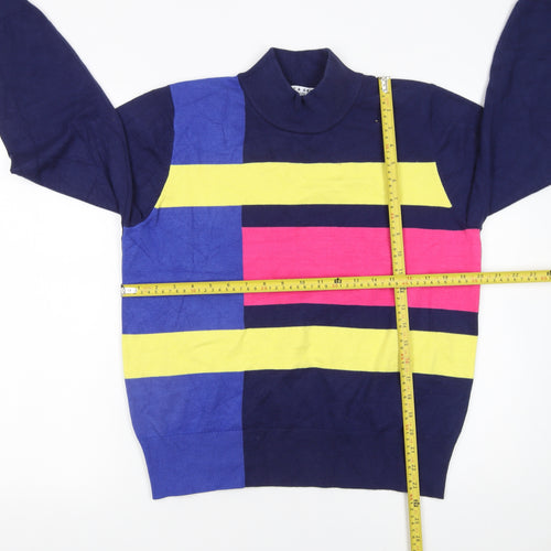 Kelly & Grace Women's Multicoloured Geometric Mock Neck Jumper Size L