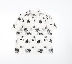 Very Women White Lace Floral Short Sleeve Blouse UK 12