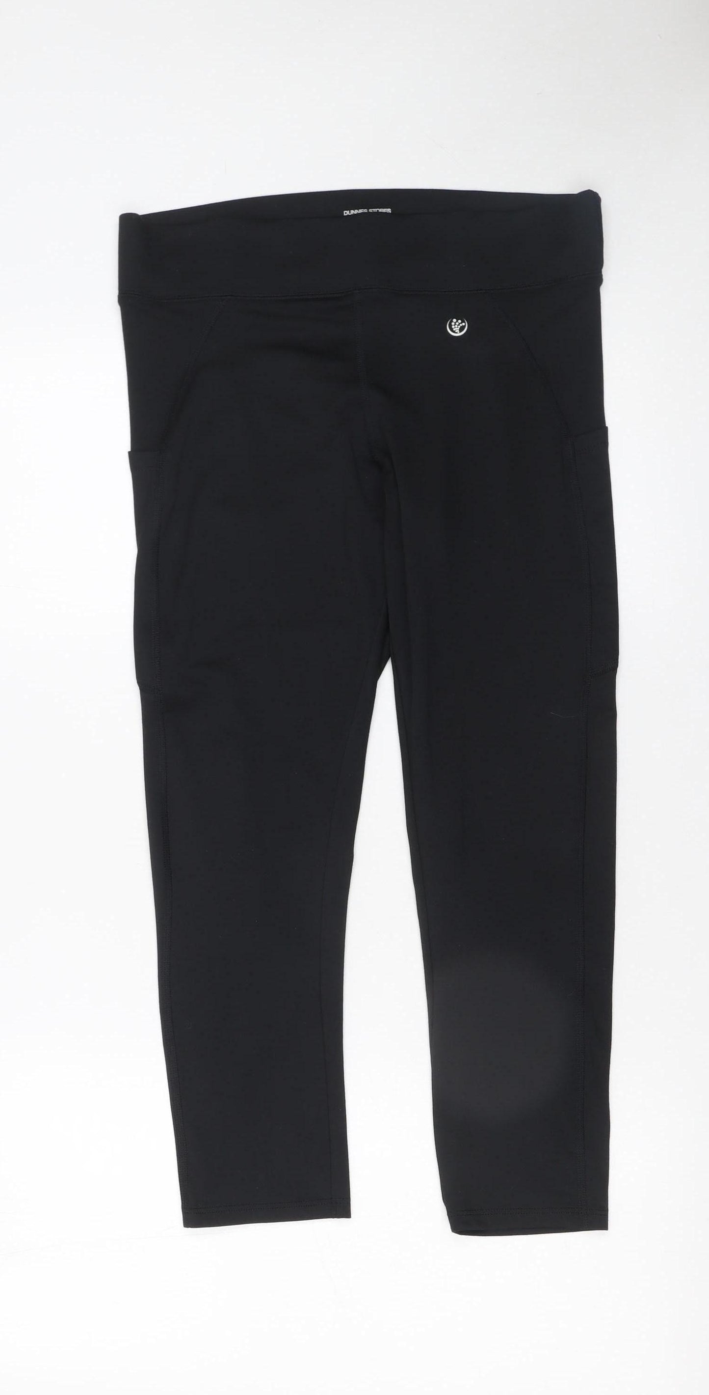 Dunnes Stores Women Black Medium Cropped Leggings with Pockets