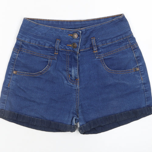 St Bernard for Dunnes Stores Women's Blue High Rise Denim Shorts Size 26in