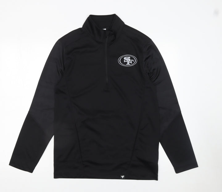 Fanatics Men's Black 1/4 Zip Pullover Sweatshirt Size S