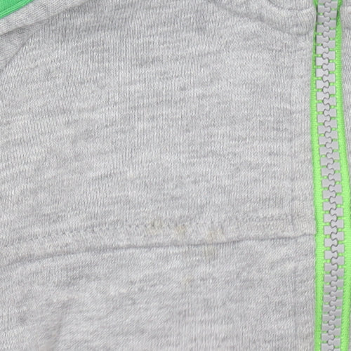 Adidas Boys Grey Full Zip Hoodie 7-8 Years Sports Logo Lightweight Top