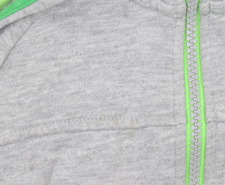 Adidas Boys Grey Full Zip Hoodie 7-8 Years Sports Logo Lightweight Top