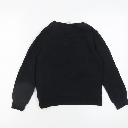 Nike Boys Black Crew Neck Pullover Sweatshirt 4-5 Years Cotton Blend