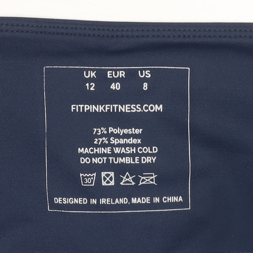 Fit Pink Womens Navy Blue High Waist Leggings Size 12 Polyester Blend