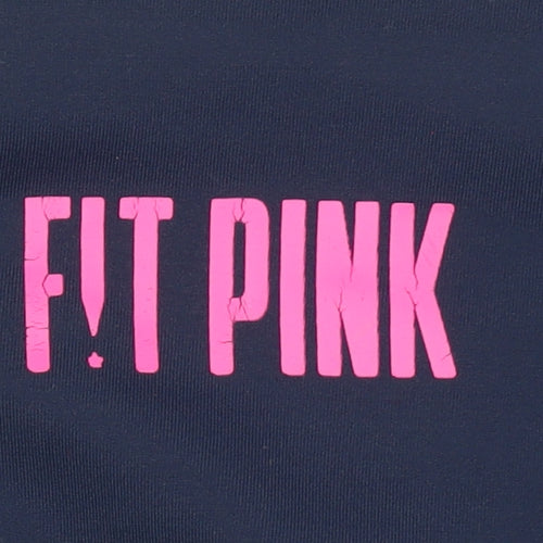 Fit Pink Womens Navy Blue High Waist Leggings Size 12 Polyester Blend
