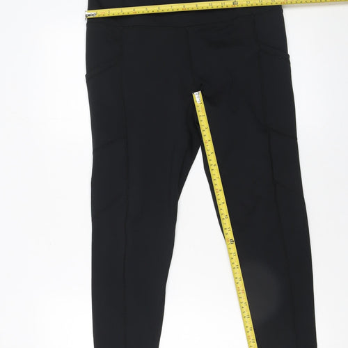 Fit Pink Womens Black Leggings Size 12 Slim Stretch Activewear Trousers